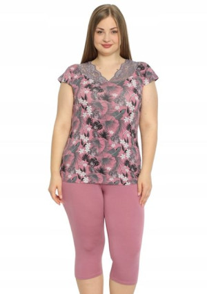 Piżama Damska Vienetta wiskoza +Size 5XL krótki