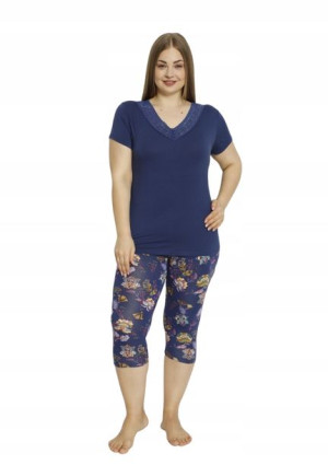 Piżama Damska Vienetta wiskoza +Size 4XL krótki