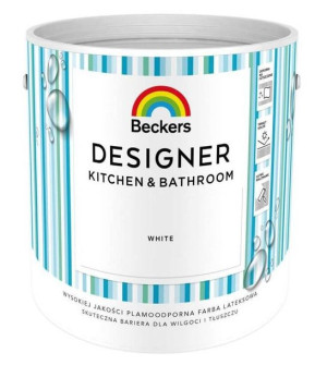 Farba Lateksowa Beckers Designer Kitchen & Bathroom White Mat 2,5 L