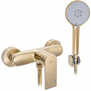 Bateria Prysznicowa VERSO BRUSH GOLD Słuchawka Wąż