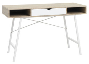Biurko ABBE 120 x 48 x 76 cm dąb/biały