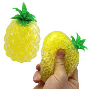 Zabawka sensoryczna gniotek gumowy - ananas przezroczysty żółty