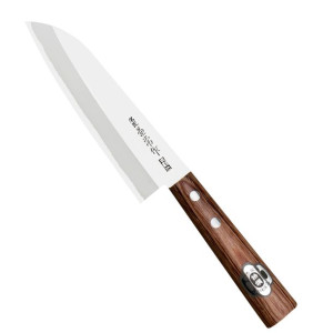 Kanetsune 1000 Shirogami#2/SS Nóż Mini Santoku 14cm