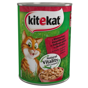 Pakiet 4szt KITEKAT Z WOŁOWINĄ W SOSIE 400G Puszka