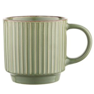Kubek ceramiczny Florina Janes 350 ml ciemnozielony
