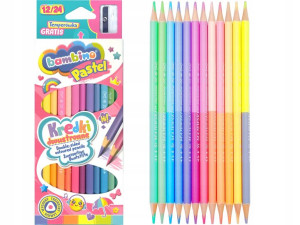 BAMBINO Dwustronne KREDKI Pastelowe 12/24 Kolory