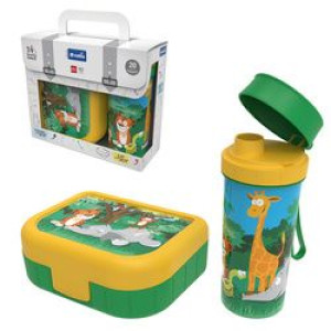Zestaw Śniadaniowy dla Dzieci Bidon + Lunchbox 1.4L Jungle Rotho