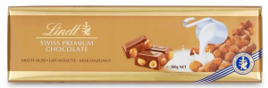 LINDT SWISS PREMIUM Czekolada Mleczna z całymi Orzechami Laskowymi 300g