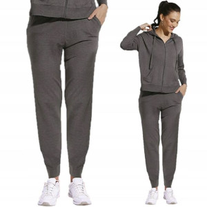 T+r Joggery Damskie Z Wełną Szare C. M