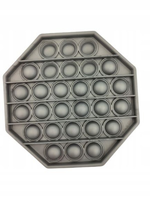 Bubble Fidget Pop it Oktagon srebrny metaliczny