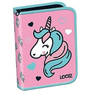 Piórnik z wyposażeniem 23 elementy LOOZZ Unicorn różowy - turkusowy