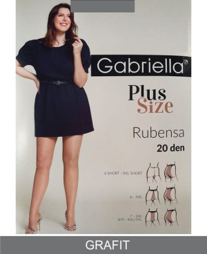 GABRIELLA RUBENSA Rajstopy 20 den 6-XXL / Grafit