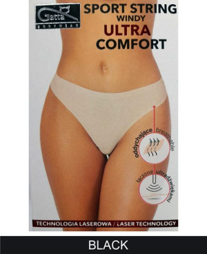 GATTA Majtki - Sport String Windy Ultra k.:Black r.:L