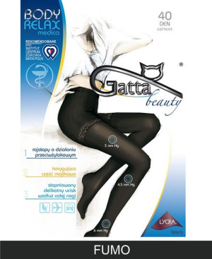 GATTA BODY RELAXMEDICA Rajstopy 40 DEN wz.00/5-XL/Fumo