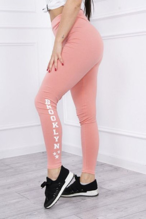 Spodnie Leginsy Damskie Brooklyn Morelowe