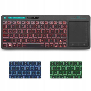 Klawiatura Bezprzewodowa RGB LED z Touchpad PC TV