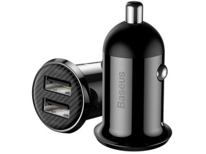 BASEUS Ładowarka samochodowa Baseus Grain Pro 2x USB 4.8A (CCALLP-01) czarn