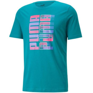 Koszulka męska puma clash graphic turkusowa 671763 27