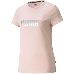 Koszulka damska puma ess+ metallic logo tee różowa 586890 36