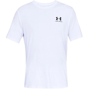 Koszulka męska under armour sportstyle left chest ss biała 1326799 100