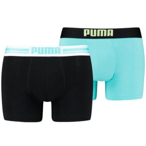 Bokserki męskie puma placed logo boxer 2p błękitne, czarne 906519 10