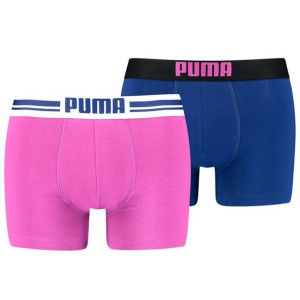 Bokserki męskie puma placed logo boxer 2p różowe, niebieskie 906519 11