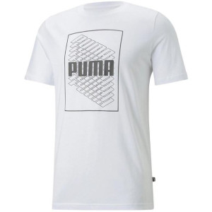 Koszulka męska puma wording graphic biała 671744 02