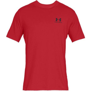 Koszulka męska under armour sportstyle left chest ss czerwona 1326799 600