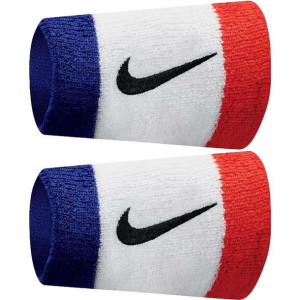Frotki na nadgarstek nike szerokie swoosh niebiesko-biało-czerwone 2 szt ..