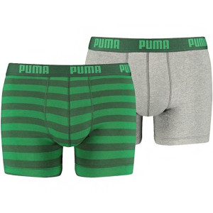 Bokserki męskie puma stripe 1515 boxer 2p zielone szare 591015001 327