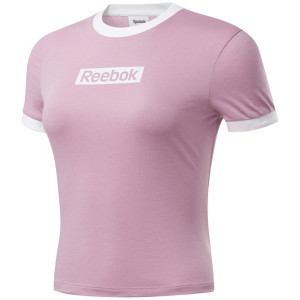 Koszulka damska reebok training essentials linear logo tee różowa fj2722