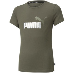 Koszulka dla dzieci puma ess+ logo tee khaki 587041 44