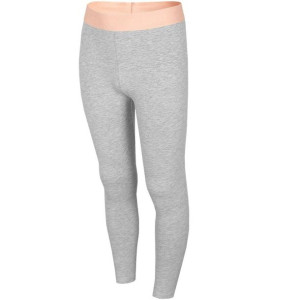 Legginsy dla dziewczynki 4f chłodny jasny szary melanż hjl22 jleg004 27m