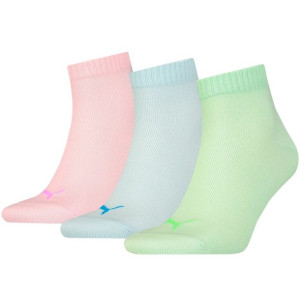 Skarpety puma unisex quarter plain 3p zielone, niebieskie, różowe 906978 66
