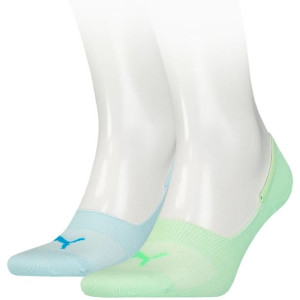 Skarpety puma footie 2p unisex zielone, niebieskie 906245 52