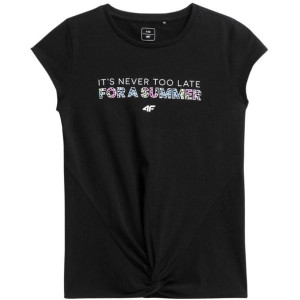 Koszulka dla dziewczynki 4f głęboka czerń hjl22 jtsd010 20s