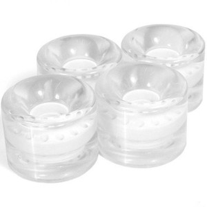 Kółka smj do deskorolki plastikowej 59x46mm 4szt półprzezroczysto białe