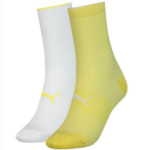 Skarpety damskie puma sock structure 2 pary białe, żółte 907622 04