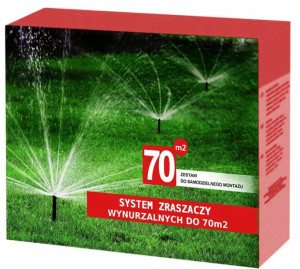 Zestaw 70m2 Zraszacze Wynurzalne System Ogrodu Nawadnianie
