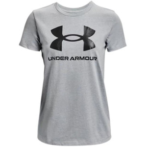 Koszulka damska under armour live sportstyle graphic ssc szara 1356305 016