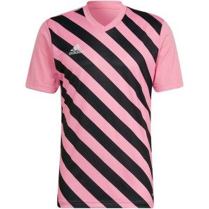 Koszulka męska adidas entrada 22 graphic jersey różowo-czarna hc2633