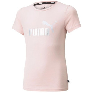 Koszulka dla dzieci puma ess+ logo tee różowa 587041 36