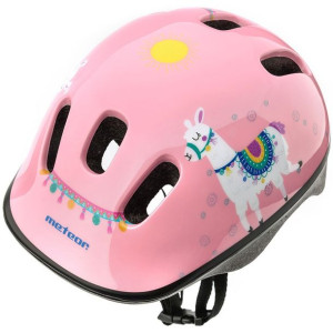 Kask rowerowy meteor ks06 lama rozm. s 48-52 cm różowy 24813