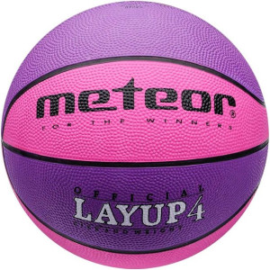 Piłka koszykowa meteor layup 4 różowo-fioletowa 07029