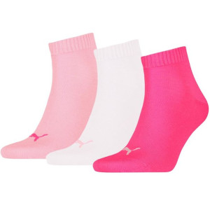 Skarpety puma unisex quarter plain 3p różowe, białe 906978 09