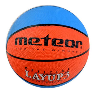 Piłka koszykowa meteor layup 3 niebiesko-pomarańczowa 07067