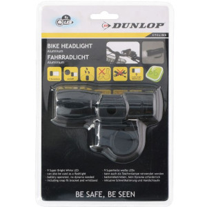Lampka rowerowa dunlop bike headlight white białe 9 led 41688-416885