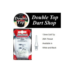 Końcówki softips harrows spare micro tip czarne/białe 30 szt.