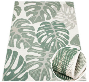 Dywan sznurkowy Paloma 01 zielony liście monstera 160x230