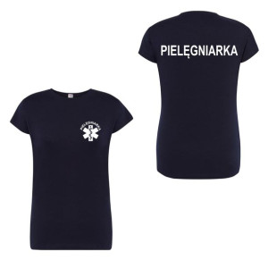 T-shirt - pielegniarka koszulka medyczna damska  granatowa L